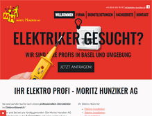 Tablet Screenshot of elektro-hunziker.ch